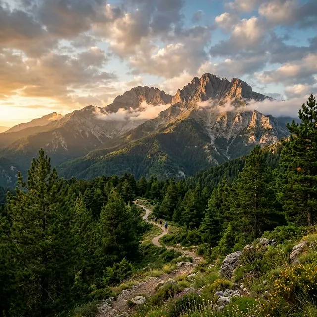 Mount Olympus peaks rising above clouds with mythic atmosphere